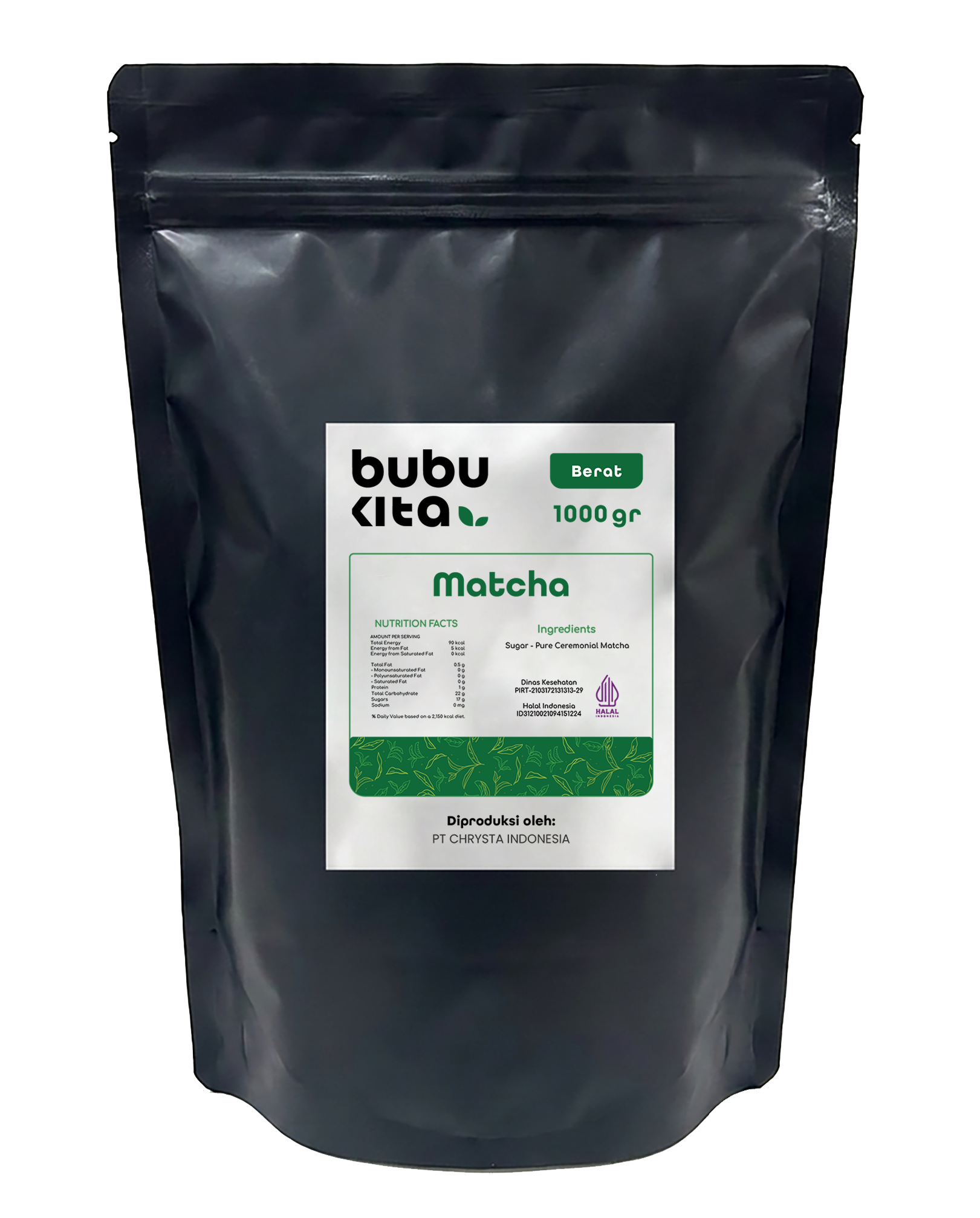 Packaging bubukita Matcha 1000 gram